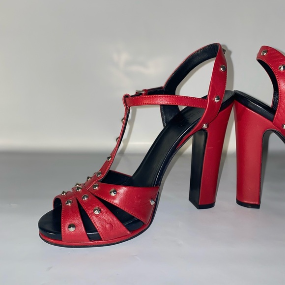 GUCCI Melville leather T-Strap Heel Sandals in box - Picture 6 of 14